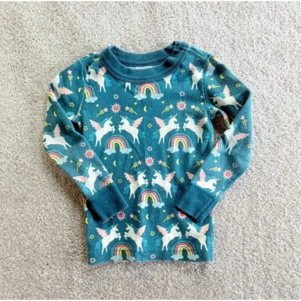 Hanna Andersson Rainbow Unicorn‎ Kids Long John Pajama Set - size 3T (90cm)